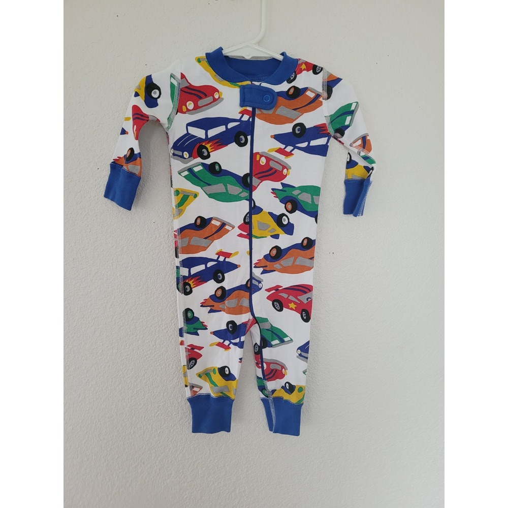 Hanna Andersson Race Car Organic Cotton Zip Sleeper Pajamas 6-9 Months #2